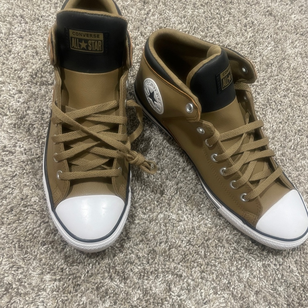 Leather Converse Men's Brown High-Top Sneakers